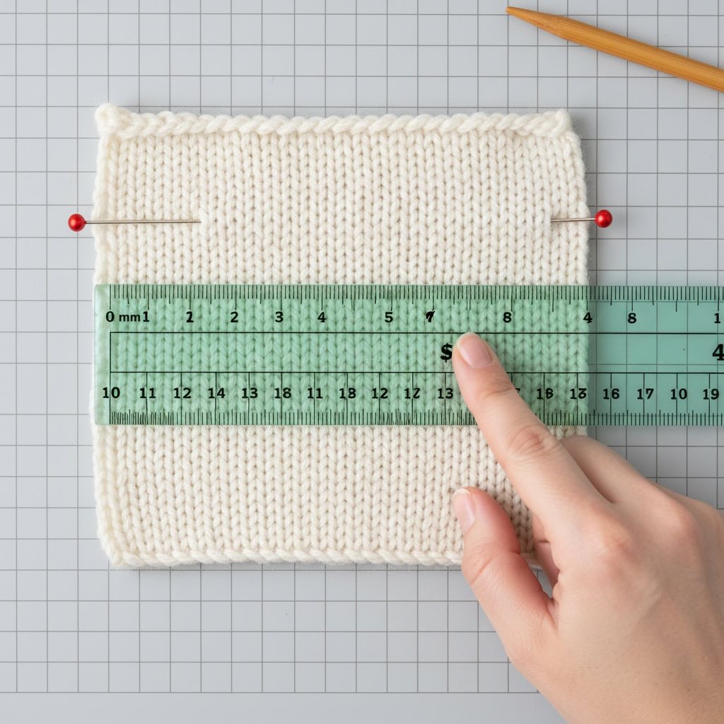 How to measure a knitting gauge swatch correctly